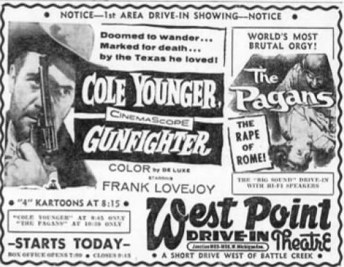 West Point Drive-In Theatre - Aug 10 1958 Ad